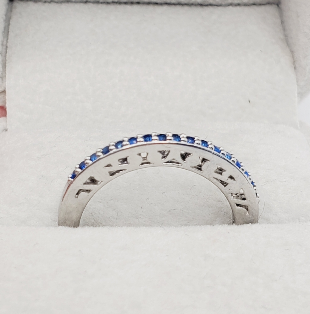 Blue Half Eternity Band Ring - Picture 3 of 6